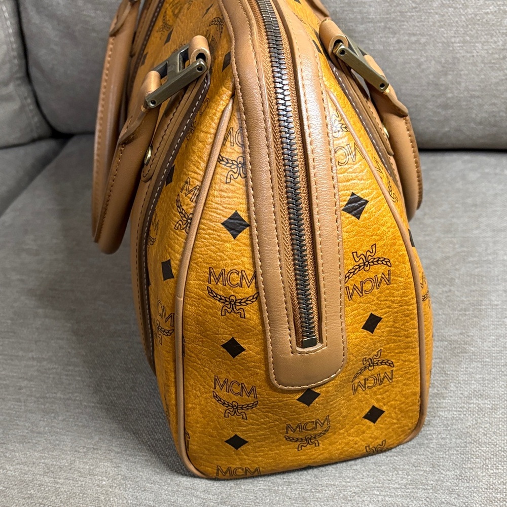 MCM Cognac Visetos Satchel - Picture 4 of 14